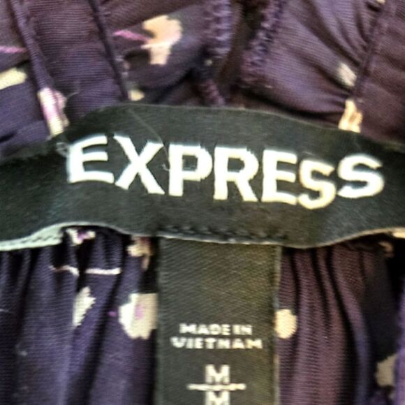 EC EXPRESS FLORAL FLOWY TANK WITH ELASTIC RUFFLES SZ.M - Picture 3 of 4